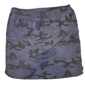 Sundry Evereve Blue Black Camo French Terry Skirt Size 1 Small